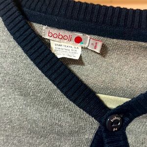 Boys Gray sweater with blue trim Boboli size 3